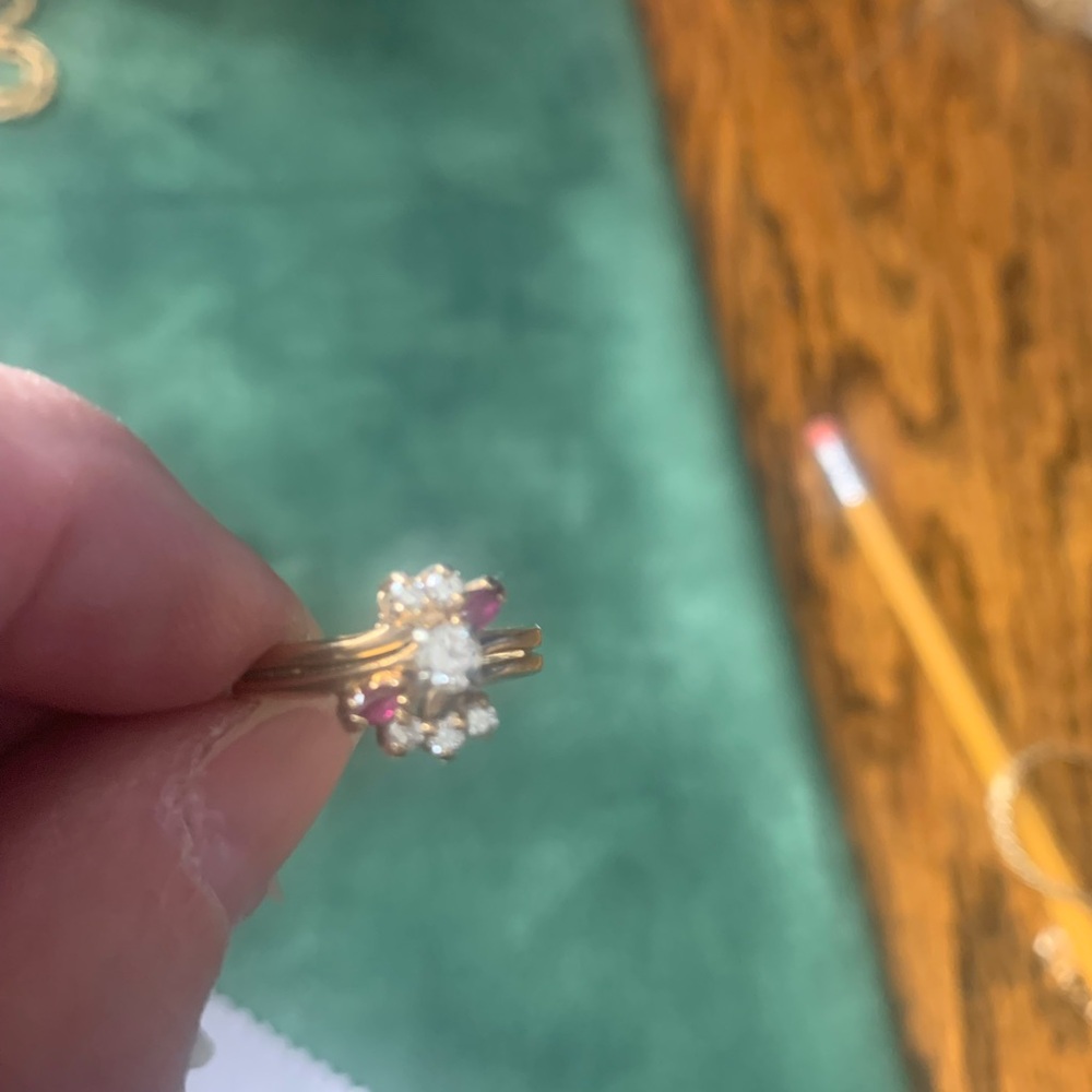 Diamond And Ruby Wedding Ring - image 2